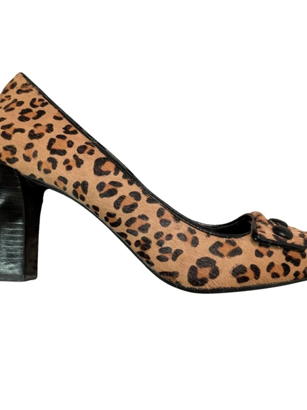 Franco Sarto Leopard Print Pumps in Tan and Black |  Ladies size 10
